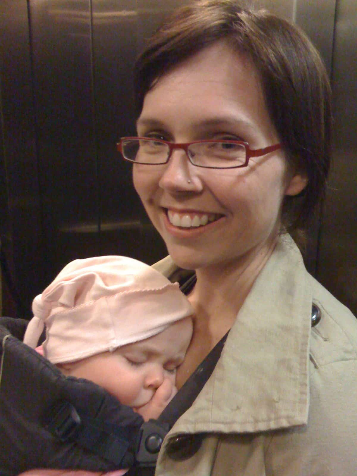 Me (blissfully happy) with Ava in 2009.